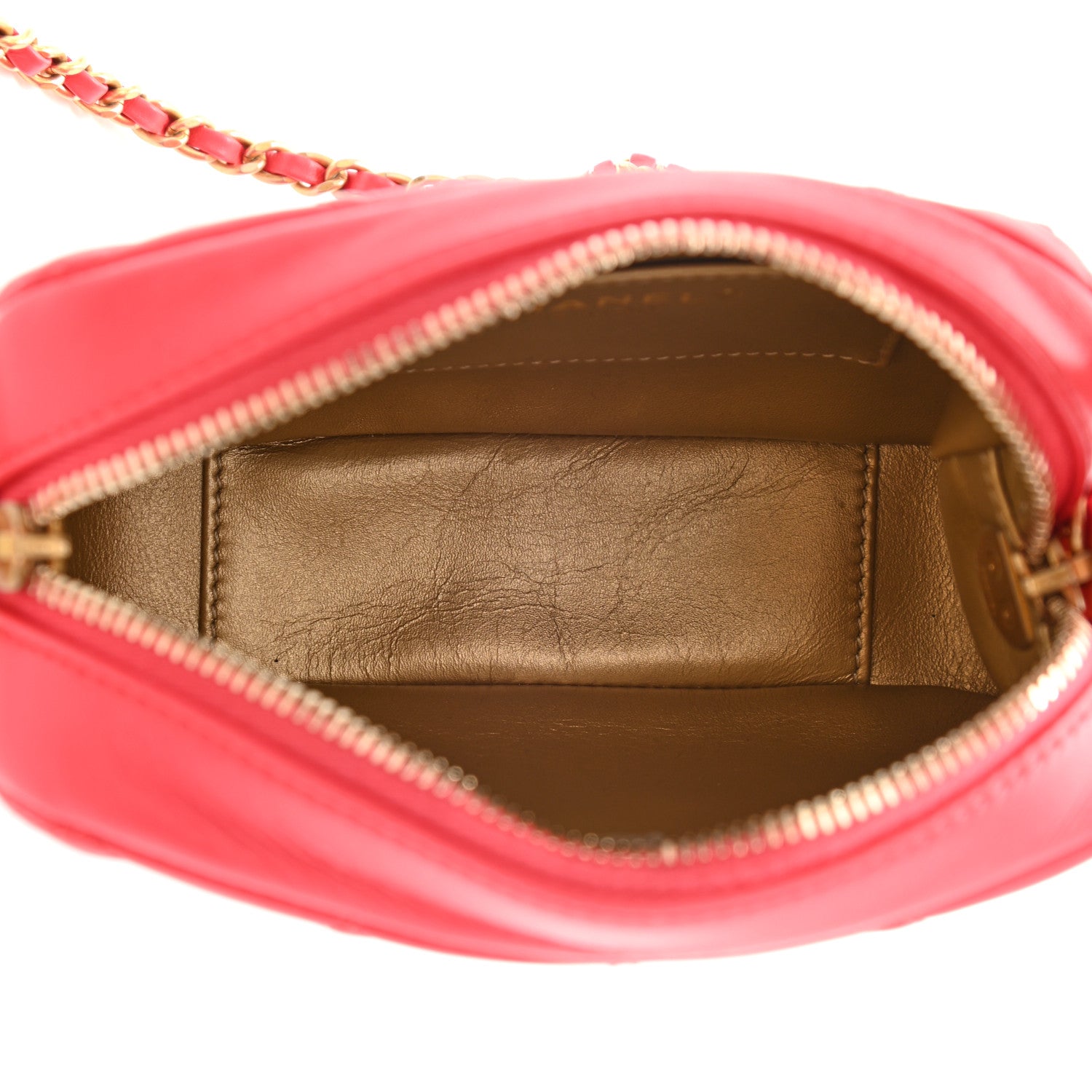 Chanel Lambskin Quilted CC Pearl Crush Camera Case Red 5 of 11