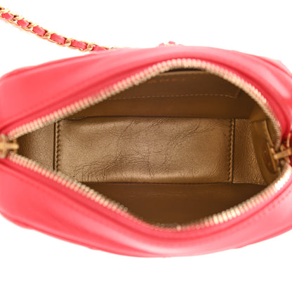 Chanel Lambskin Quilted CC Pearl Crush Camera Case Red 5 of 11