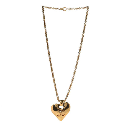Chanel CC Heart Chain Pendant Necklace Gold 3 of 5