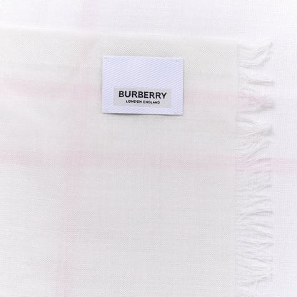 Burberry Wool Silk Gauze Giant Check Scarf White Alabaster 3 of 4