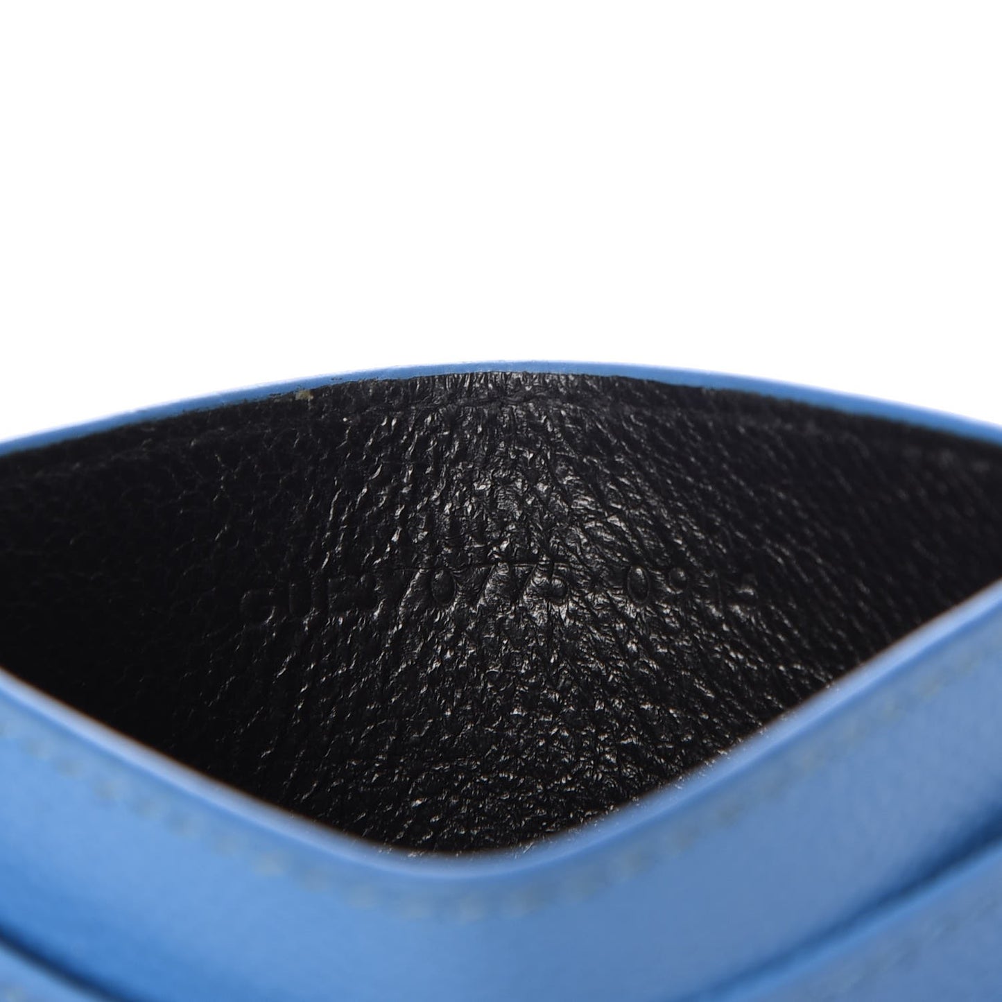 Grain De Poudre Matelasse Monogram Credit Card Case Blue Clair