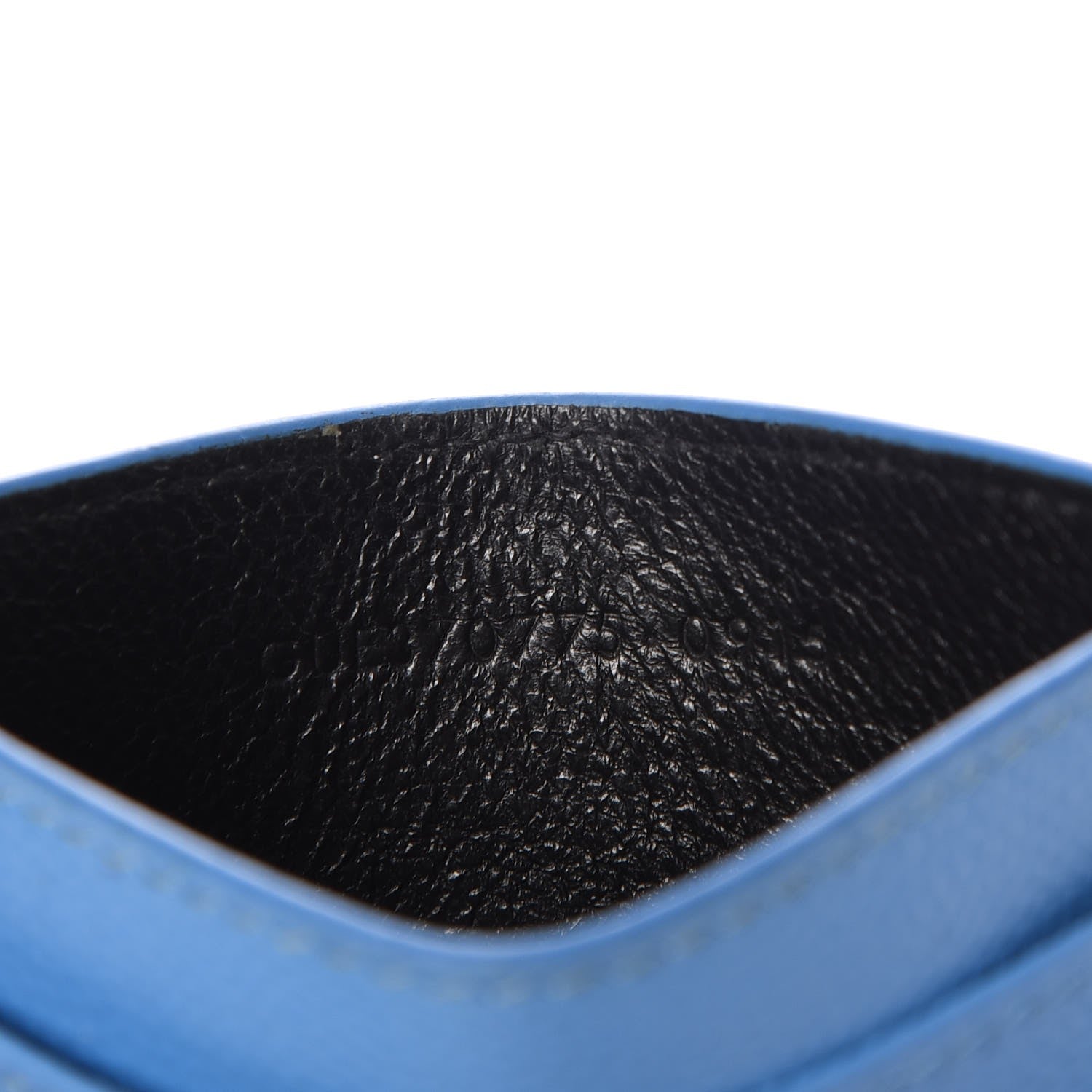 Saint Laurent Grain De Poudre Matelasse Monogram Credit Card Case Blue Clair 7 of 13