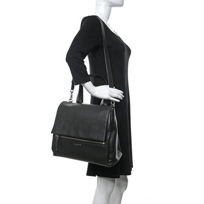 Givenchy Grained Calfskin Medium Pandora Pure Flap Bag Black 2 of 16