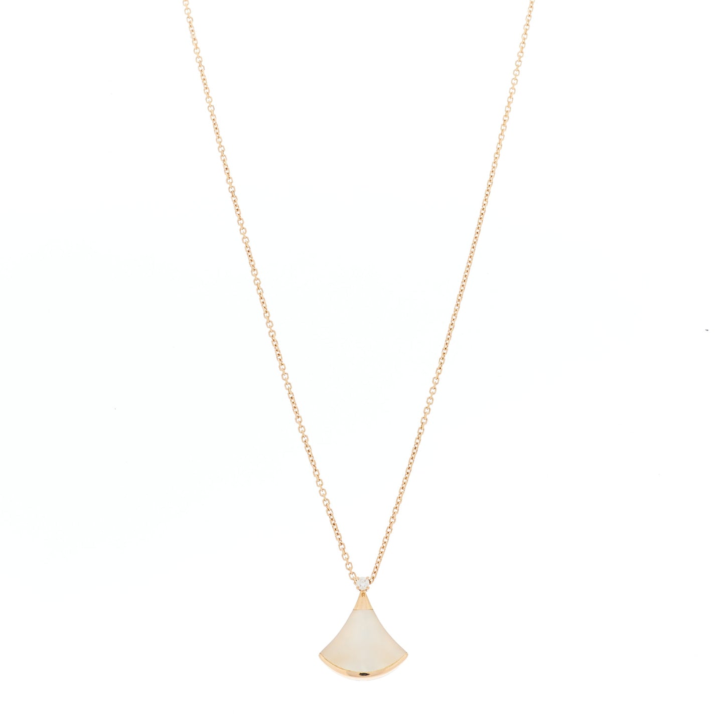 18K Rose Gold Diamond Mother of Pearl Small Divas' Dream Pendant Necklace