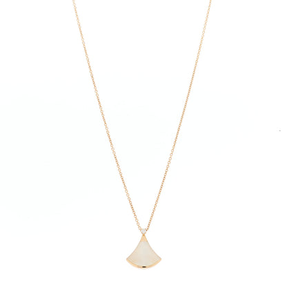 Bulgari 18K Rose Gold Diamond Mother of Pearl Small Divas' Dream Pendant Necklace 1 of 6