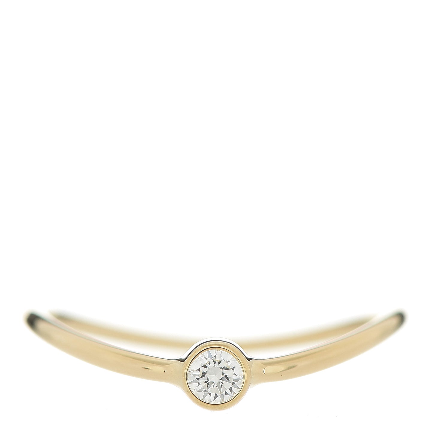 18K Yellow Gold Diamond Elsa Peretti Single-Row Wave Ring 49 5