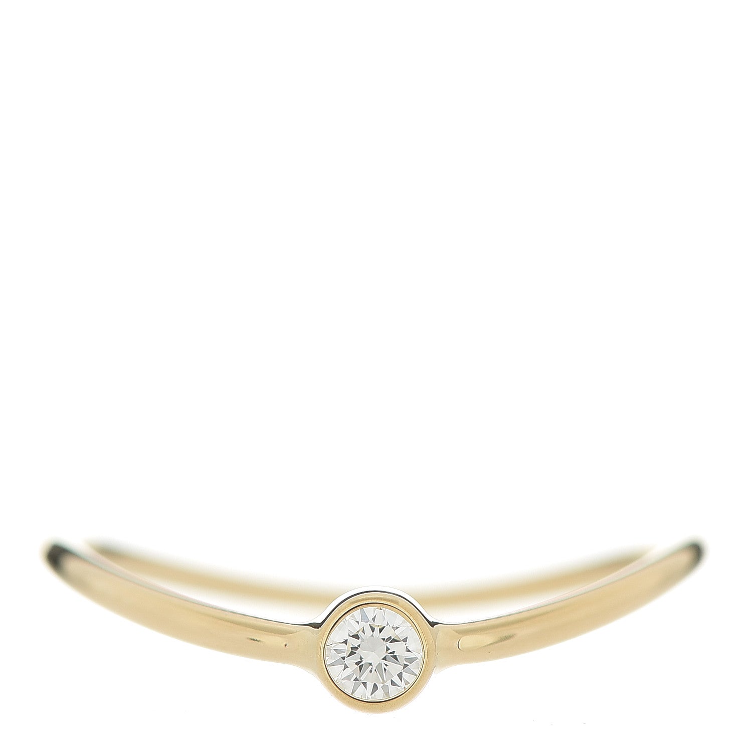 Tiffany 18K Yellow Gold Diamond Elsa Peretti Single-Row Wave Ring 49 5 1 of 3