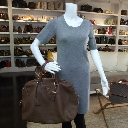 Prada Cervo Deerskin Bauletto Brown 2 of 11