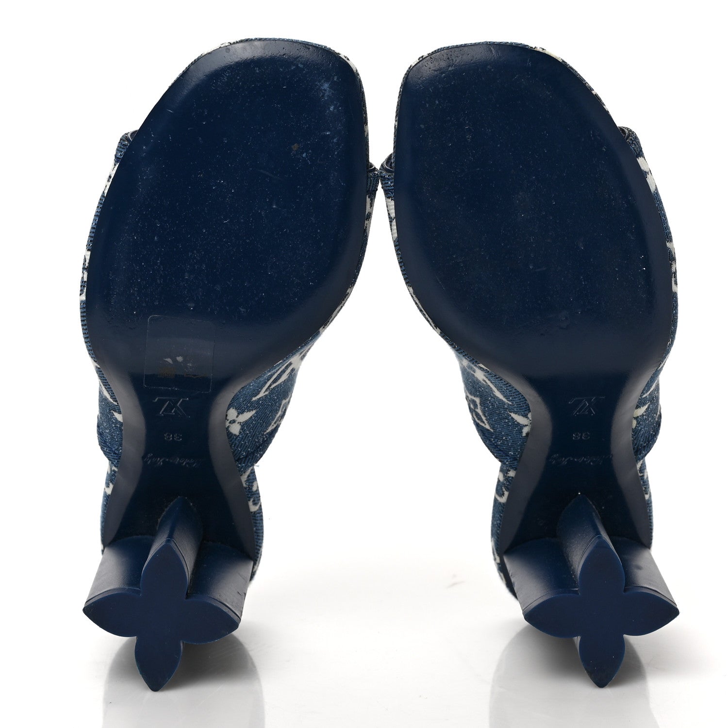Louis Vuitton Denim Monogram Silhouette Mules 38 Navy Blue 5 of 9