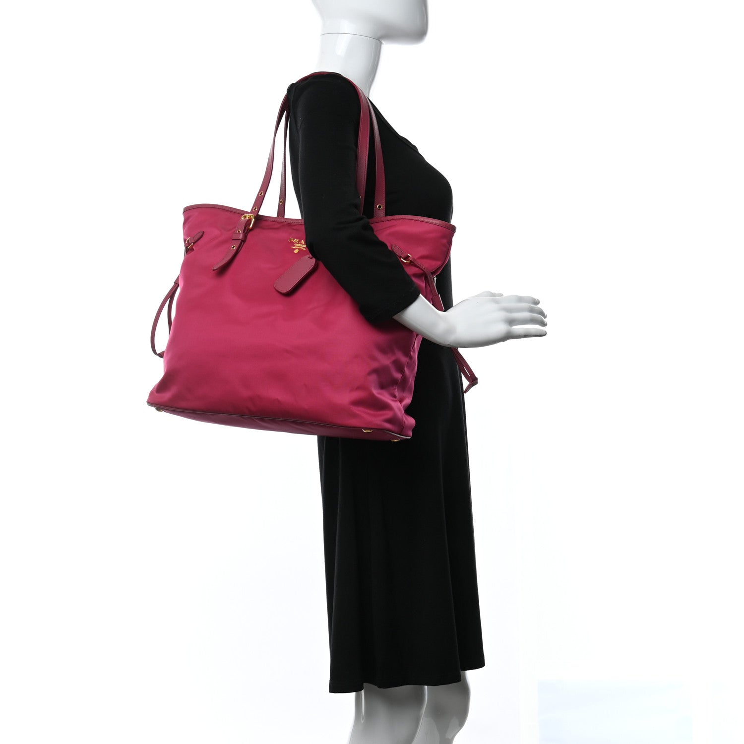 Prada Tessuto Nylon Saffiano Shopping Tote Ibisco 2 of 10