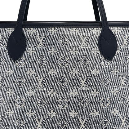 Louis Vuitton Monoglam Neverfull MM Blue 8 of 11