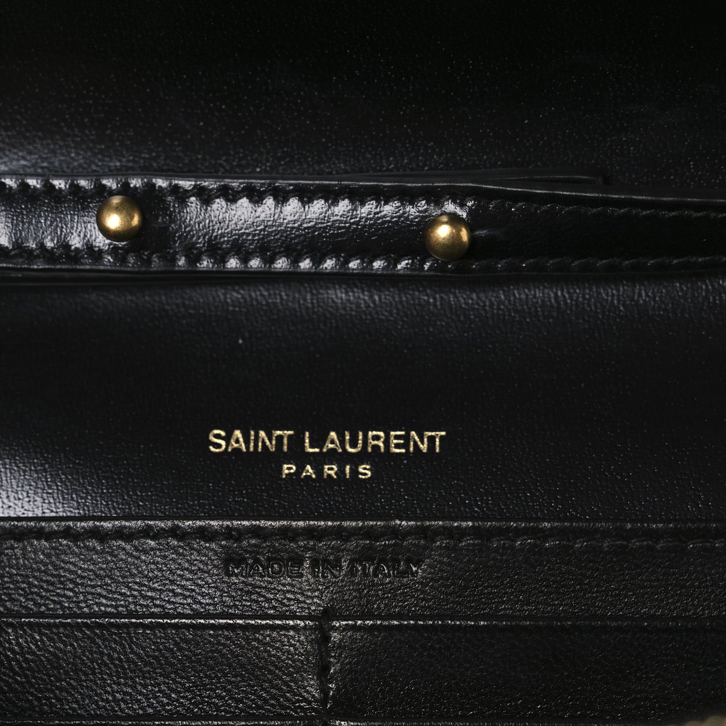 Glossy Calfskin Monogram Chain Wallet Black