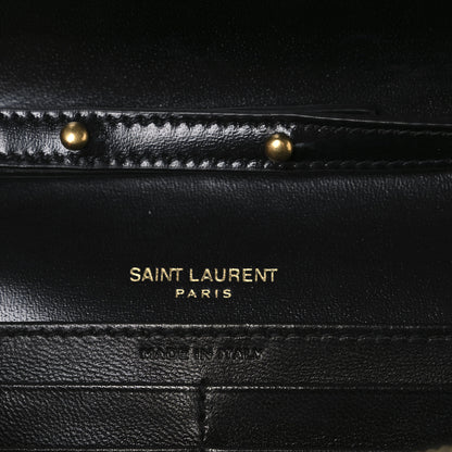Saint Laurent Glossy Calfskin Monogram Chain Wallet Black 6 of 10