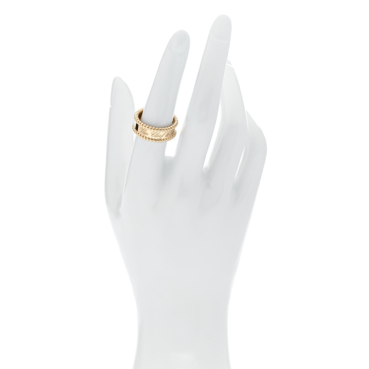 Van Cleef & Arpels 18K Yellow Gold Perlee Signature Ring 54 7 2 of 5