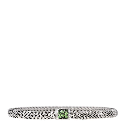 John Hardy Sterling Silver Tsavorite 5mm Classic Chain Bracelet 1 of 3