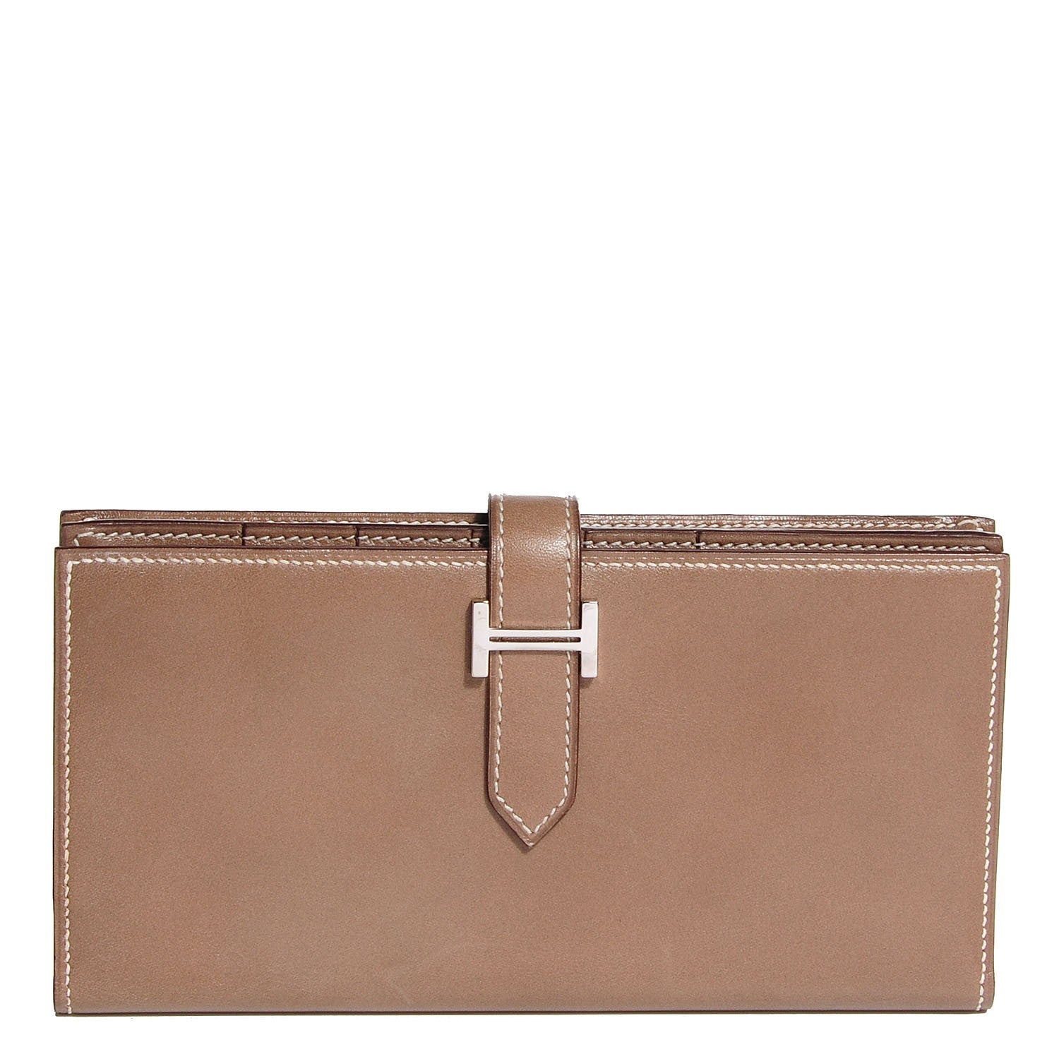 Hermes Box Bearn Gusset Wallet Etoupe 1 of 10