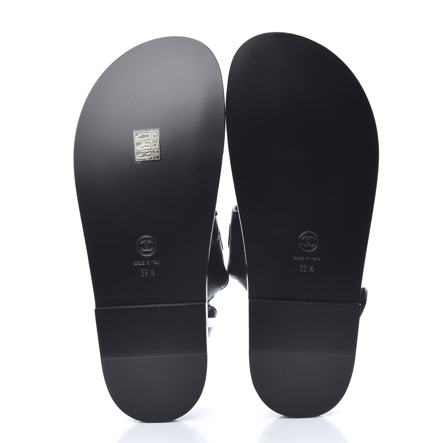 Grained Calfskin Velcro Dad Sandals 39.5 Black