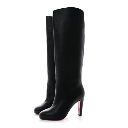 Christian Louboutin Shiny Calfskin Alta Gant 85 Tall Boots 38 Black 3 of 7