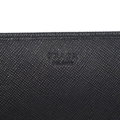 Prada Saffiano Metal Oro Chain Wallet Nero Black 6 of 7