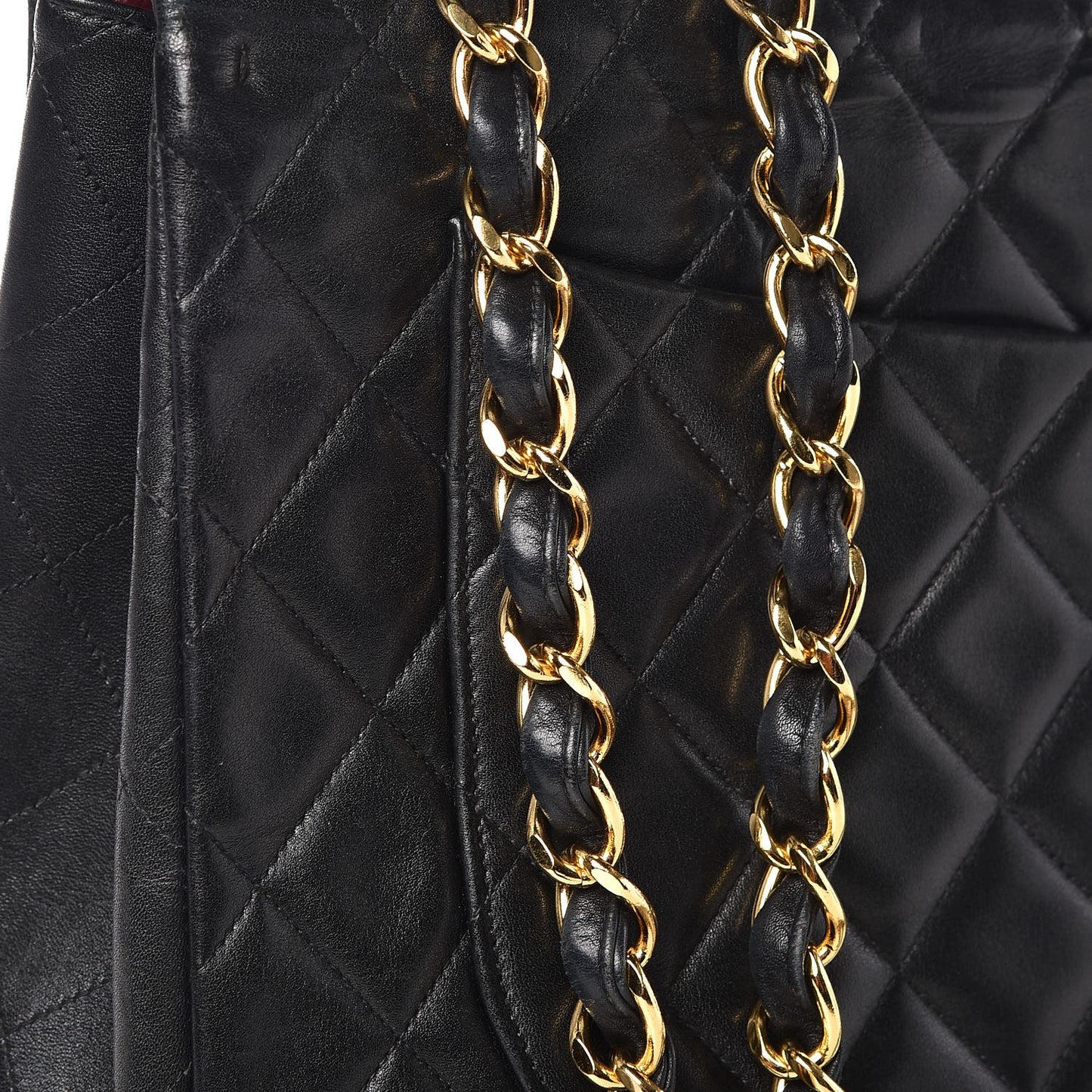 Lambskin Quilted XL Jumbo Single Flap Black