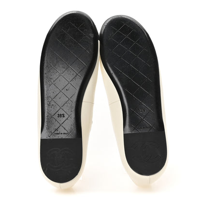 Chanel Lambskin Grosgrain Mary Jane Flats 39.5 Ivory Black 6 of 9