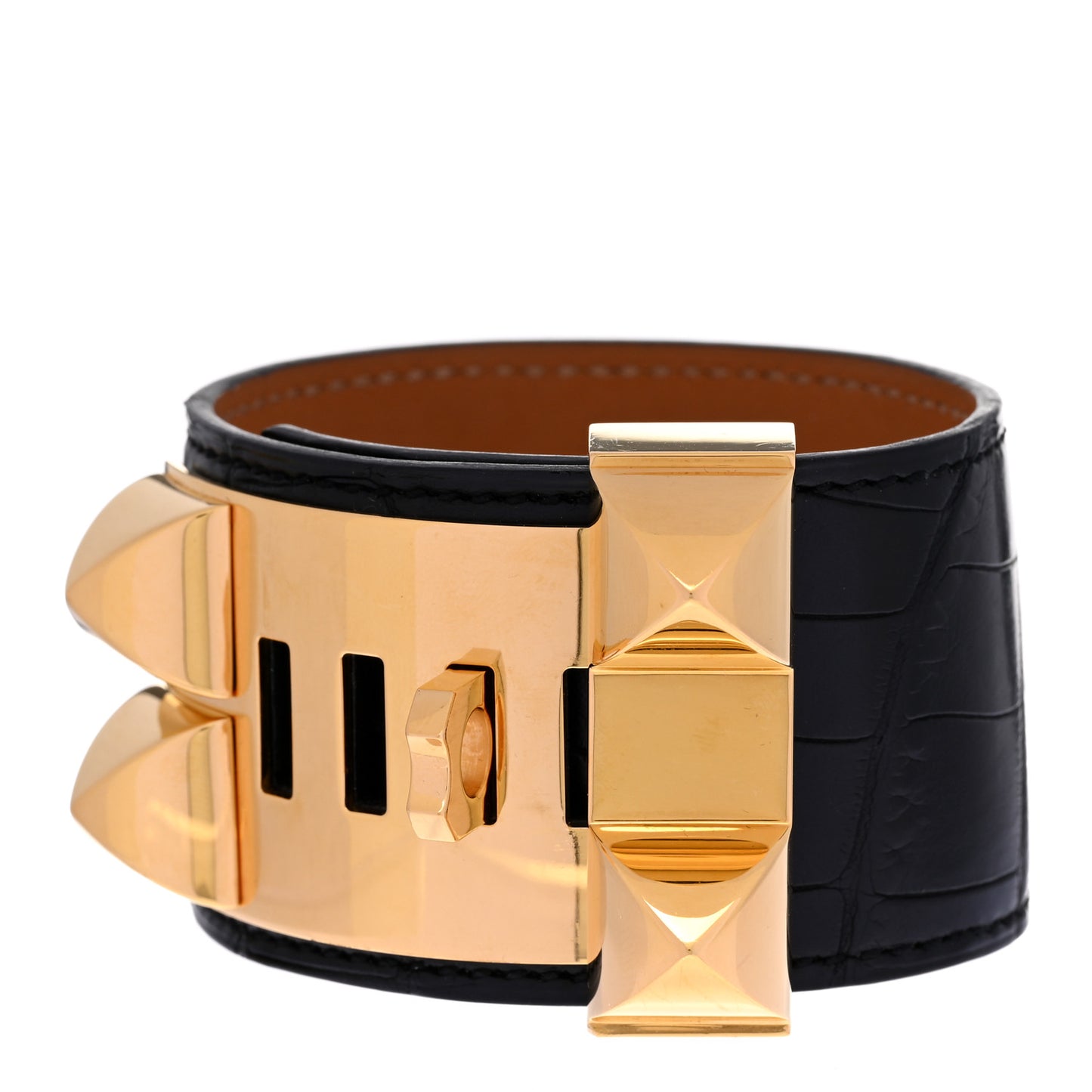 Matte Alligator Collier De Chien CDC Bracelet S Black