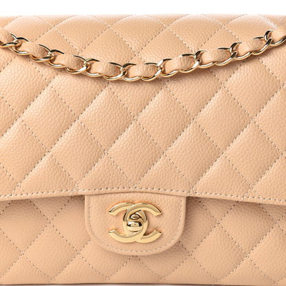 Chanel Caviar Quilted Medium Double Flap Light Beige 8 of 11