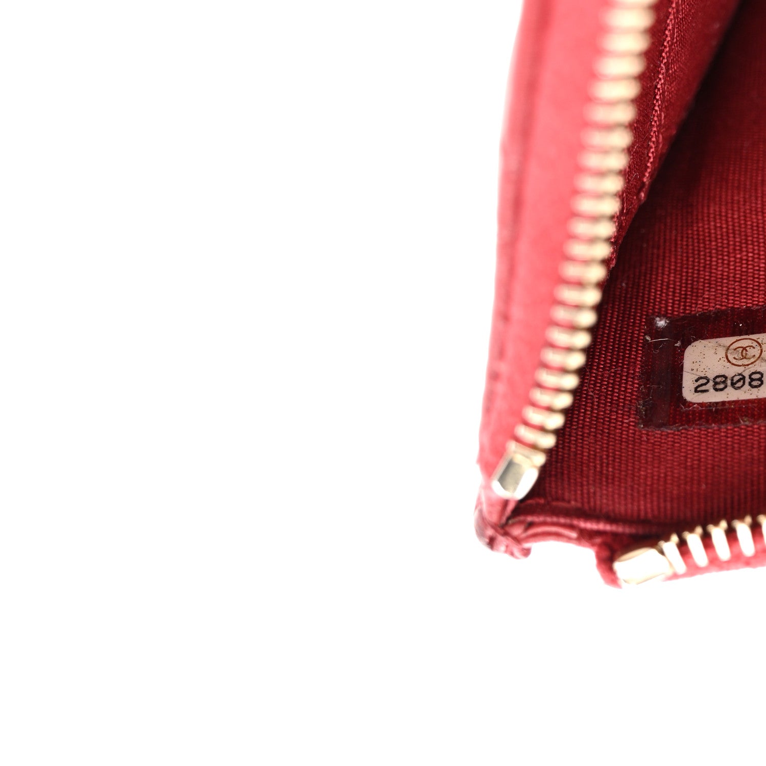 Chanel Lambskin Enamel Quilted Classic Zip Pouch Red 1795932