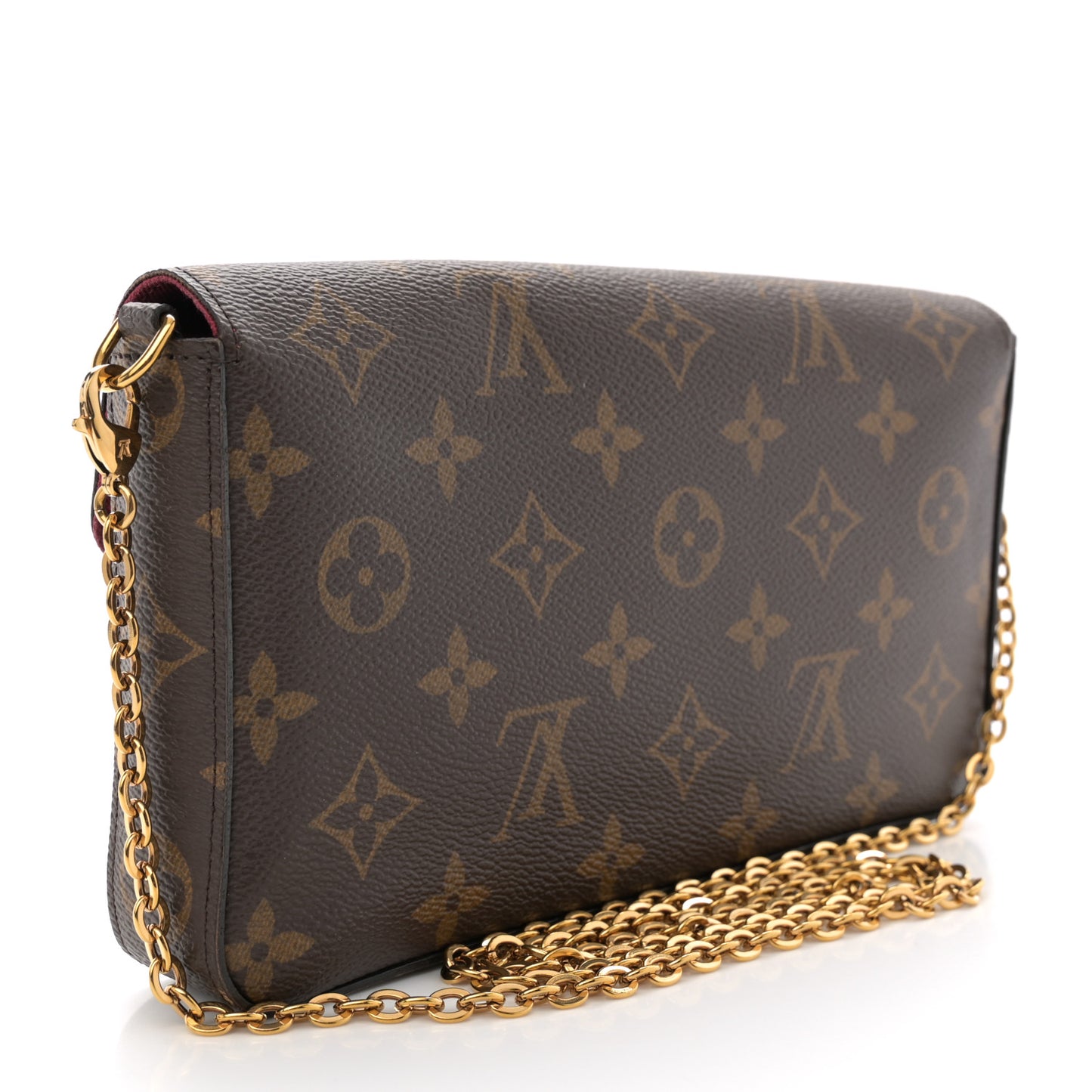 Monogram Pochette Felicie Chain Wallet Fuchsia