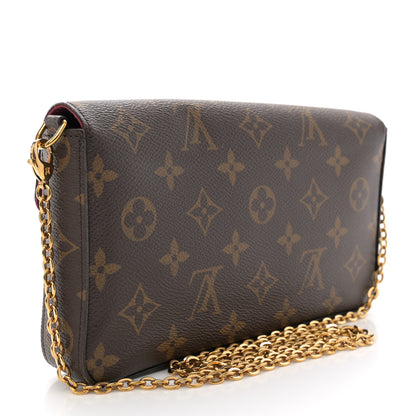 Louis Vuitton Monogram Pochette Felicie Chain Wallet Fuchsia 4 of 12