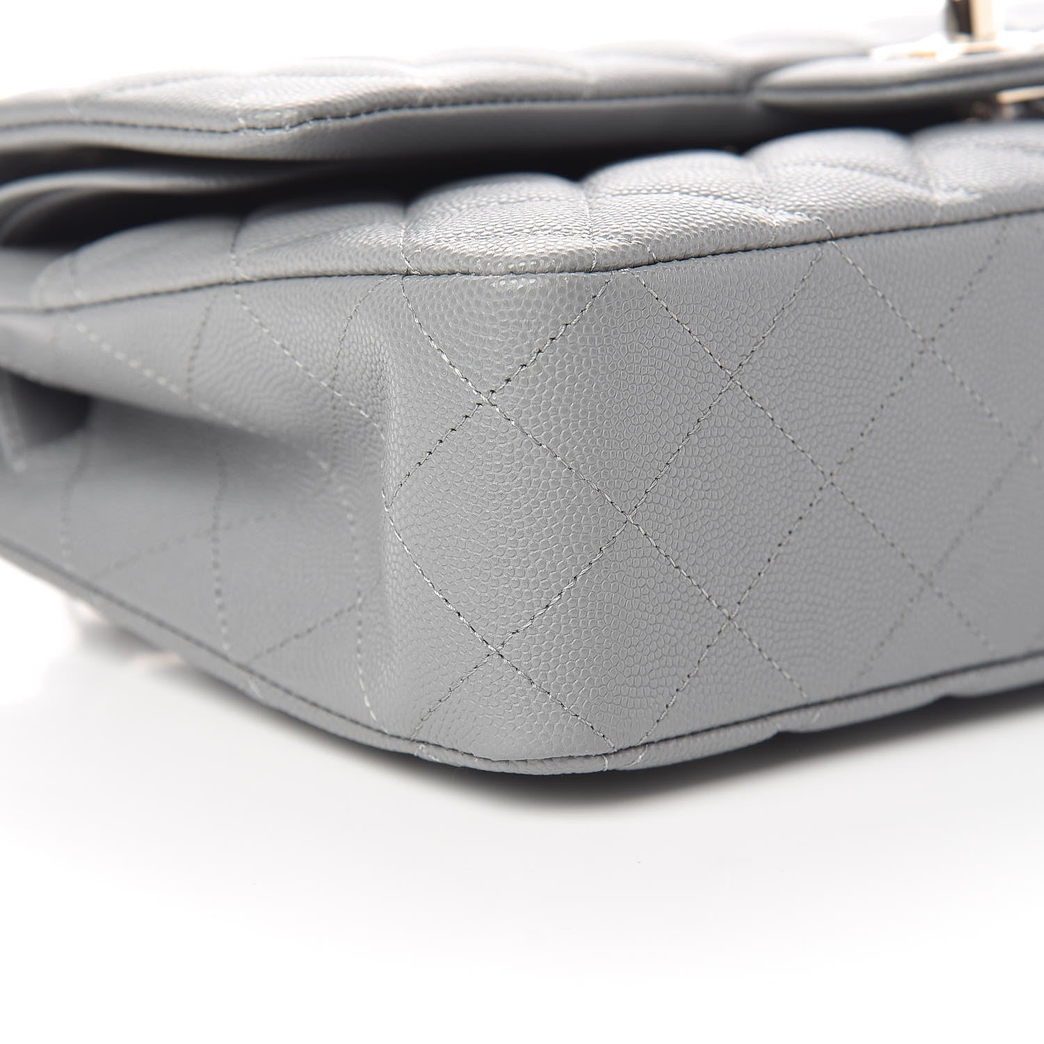 Chanel Caviar Quilted Medium Double Flap Grey 8 of 10