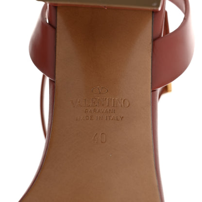 Valentino Garavani Calfskin One Stud Ankle Strap 60mm Sandals 40 Gingerbread 6 of 8