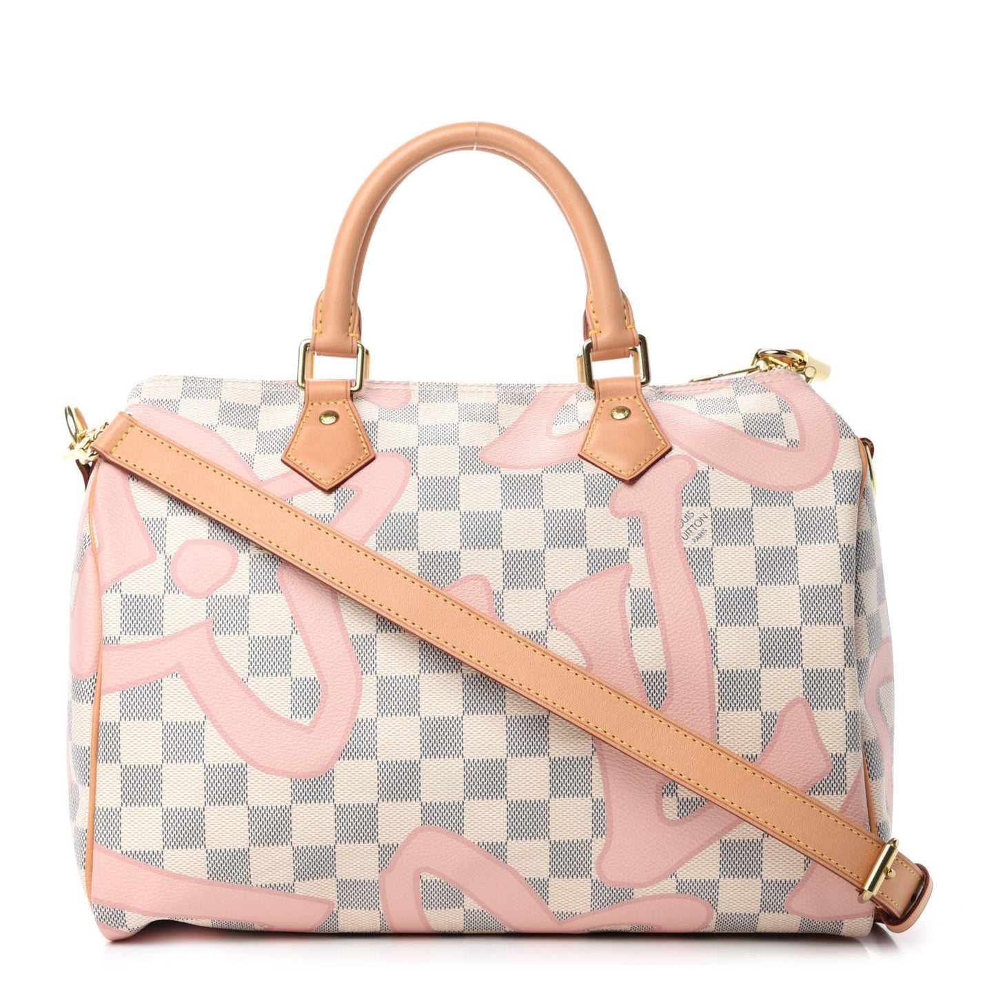 Damier Azur Tahitienne Speedy Bandouliere 30 Rose Ballerine