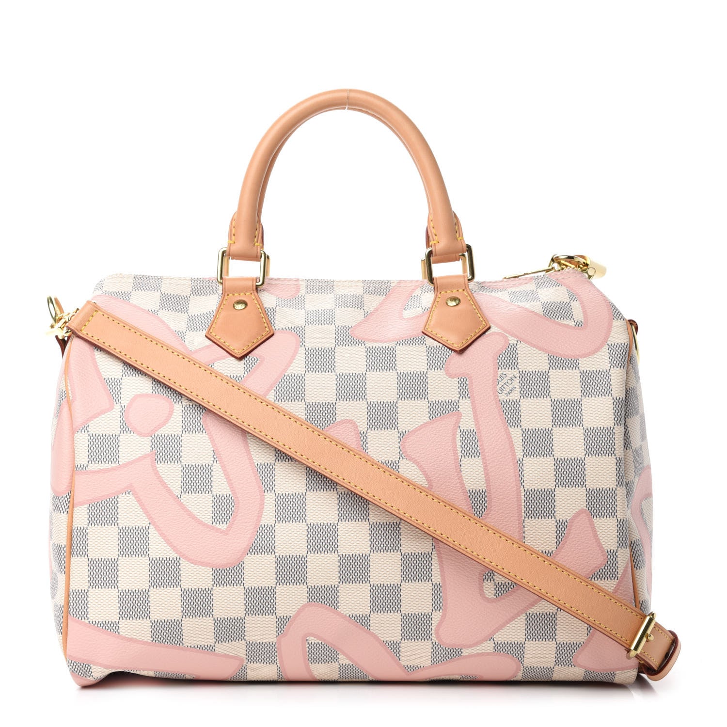 Louis Vuitton Damier Azur Tahitienne Speedy Bandouliere 30 Rose Ballerine 1 of 10