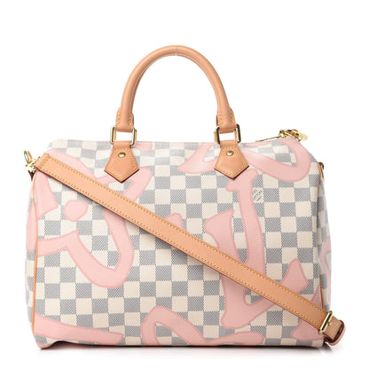 Louis Vuitton Damier Azur Tahitienne Speedy Bandouliere 30 Rose Ballerine 1 of 10