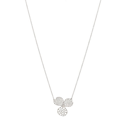 Tiffany Platinum Diamond Large Paper Flowers Pave Pendant Necklace 1 of 6
