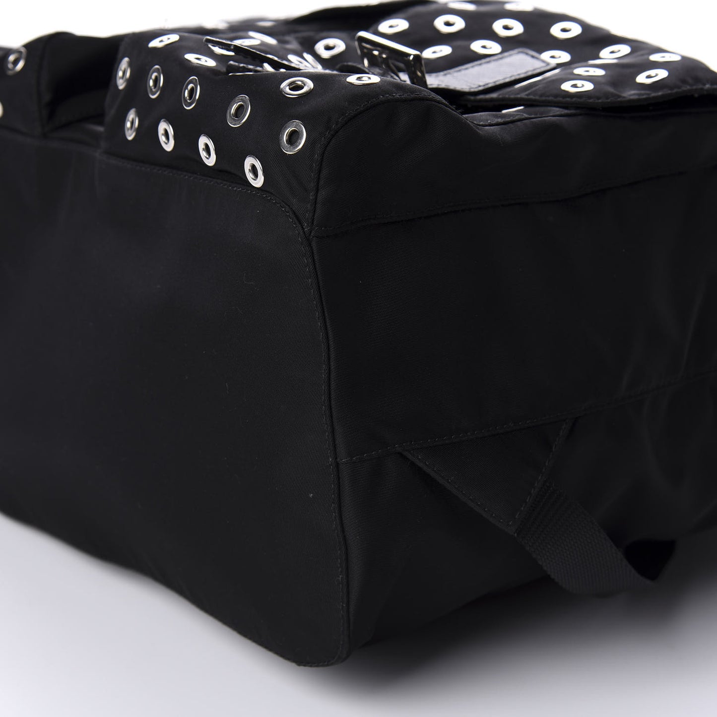 Tessuto Nylon Grommet Backpack Black