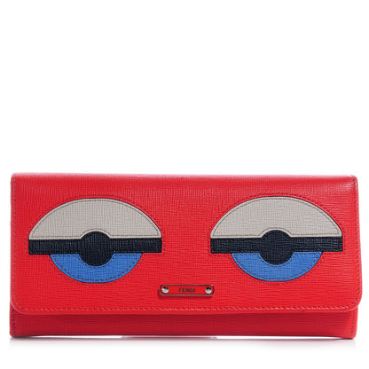 Fendi Vitello Elite Monster Eyes Continental Wallet Papavero Multicolor 1 of 10