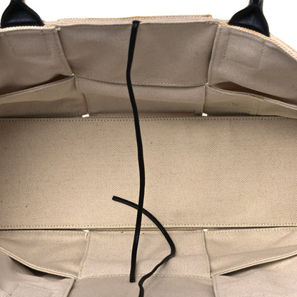 Bottega Veneta Linen Maxi Intrecciato Arco Tote Natural Black 6 of 13