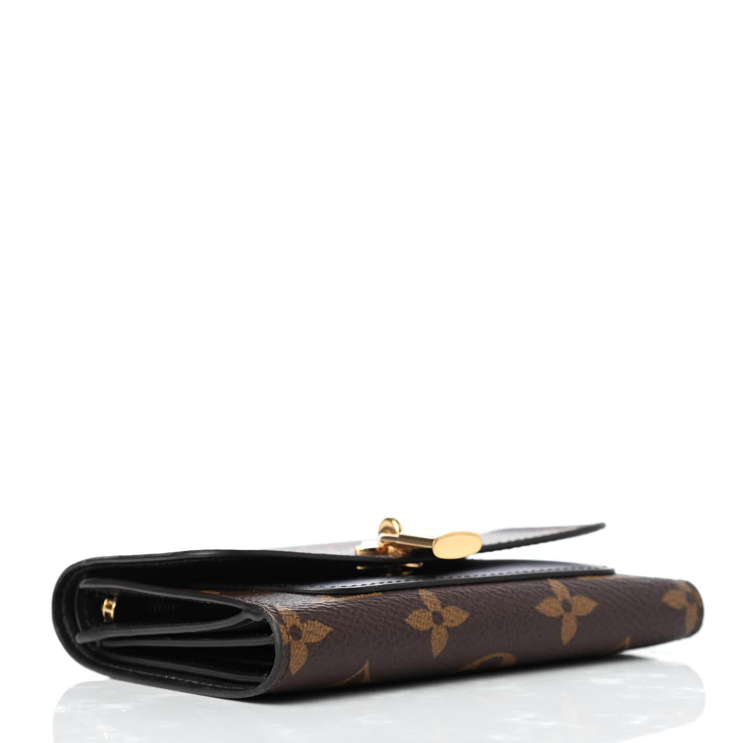 Louis Vuitton Monogram Flower Lock Compact Wallet Black 4 of 7