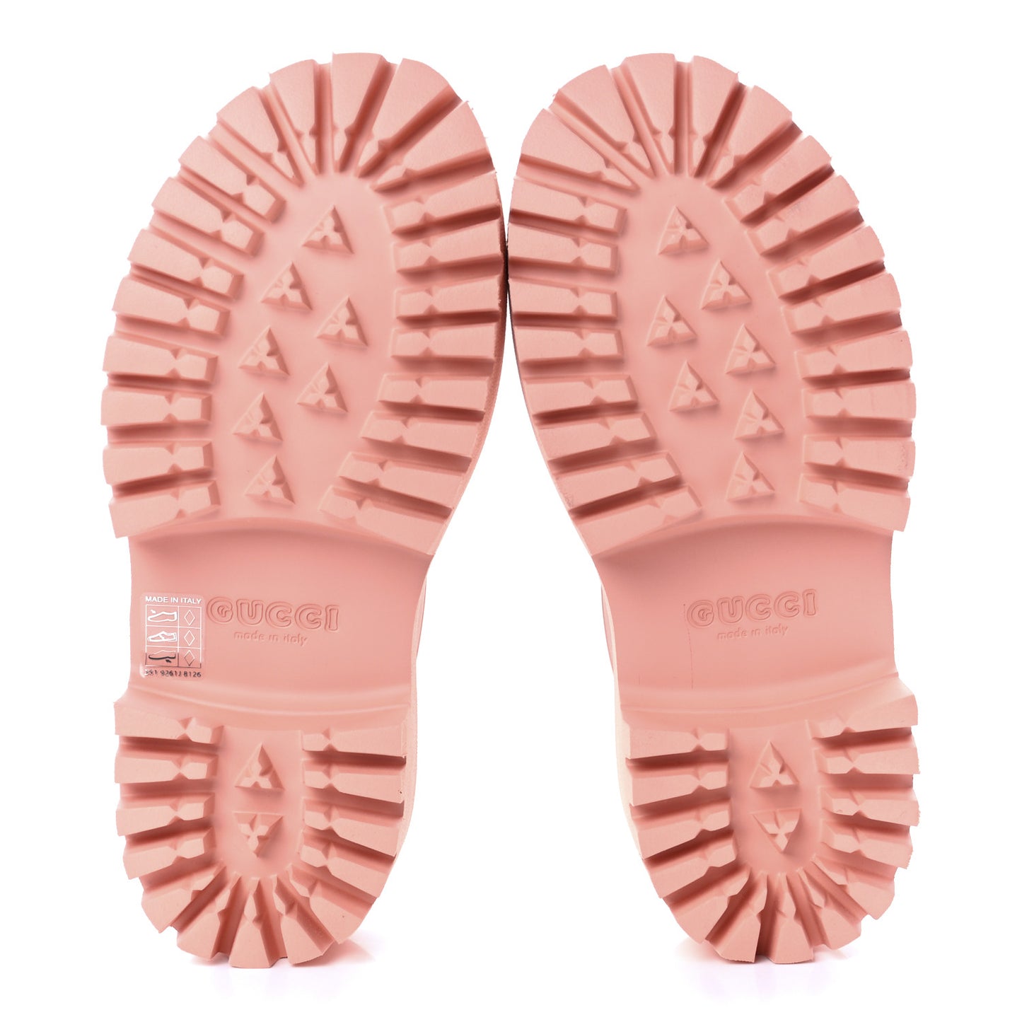 Rubber GG Monogram Perforated Elea Platform 55mm Lug Sole Sandals 40 Peachy Chic