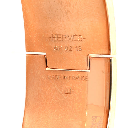 Hermes Enamel Printed Wide L'Epopee d'Hermes Clic Clac H Bracelet GM Rose Dragee 4 of 4