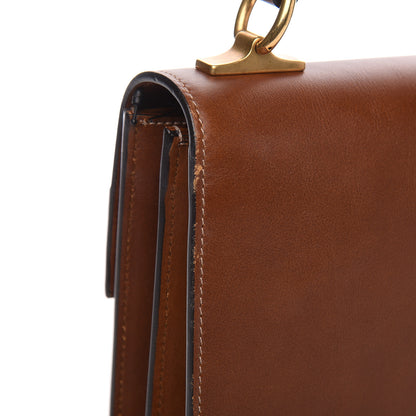 Gucci Calfskin Medium Cat Lock Top Handle Bag Brown 9 of 17