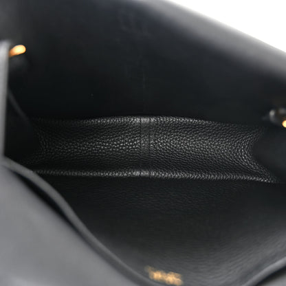 Hermes Taurillon Clemence Halzan 25 Black 5 of 11