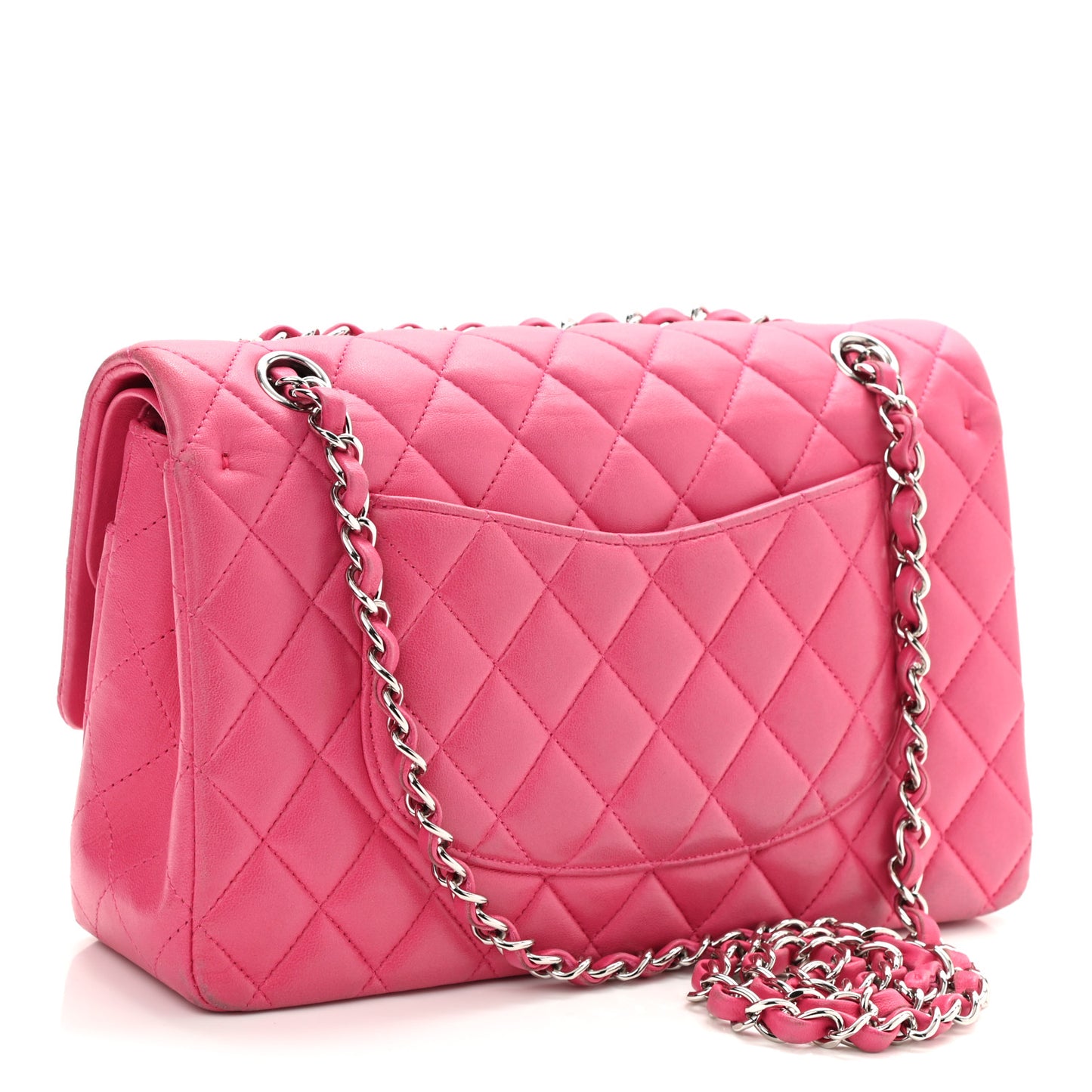 Lambskin Quilted Medium Double Flap Pink
