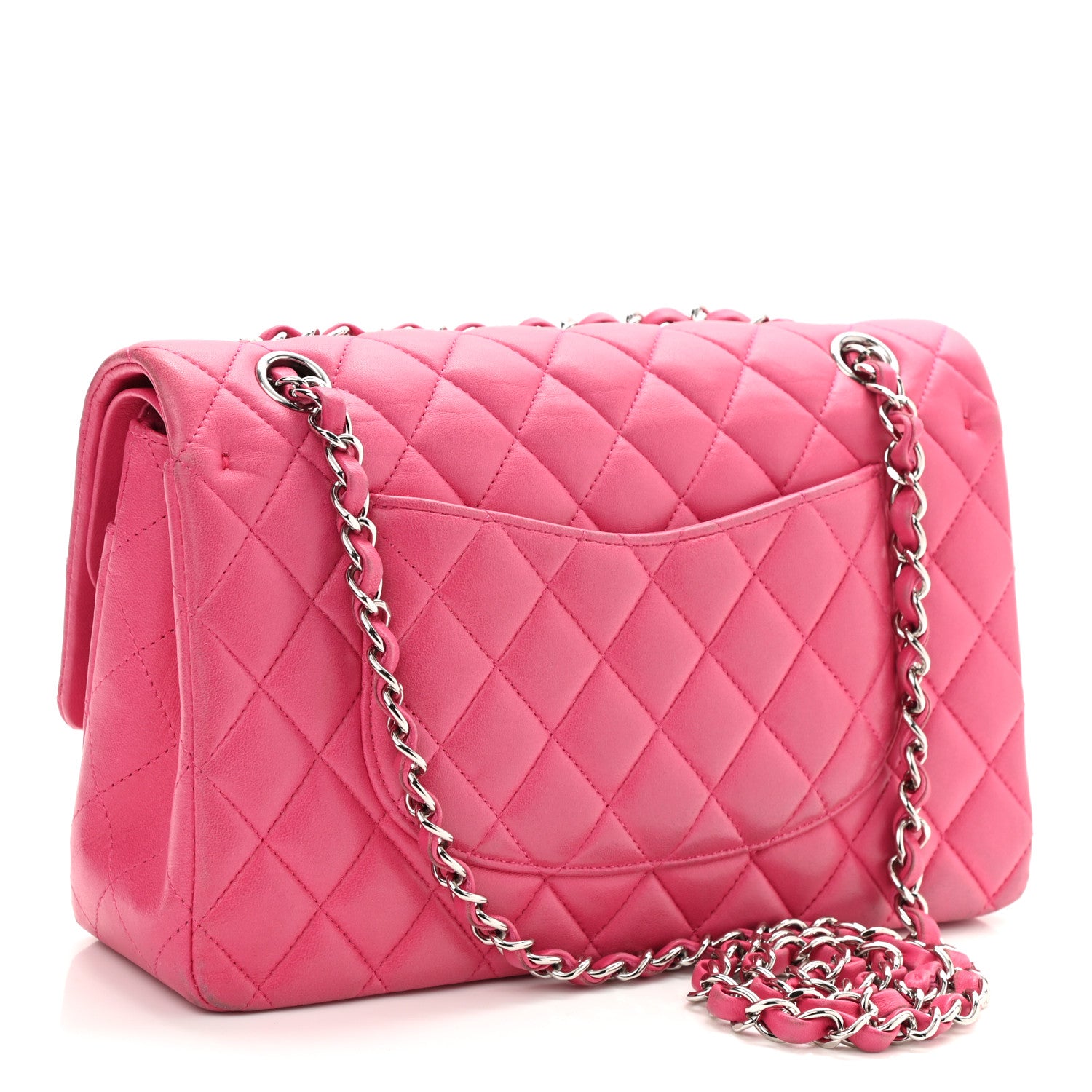 Chanel Lambskin Quilted Medium Double Flap Pink 3 of 17