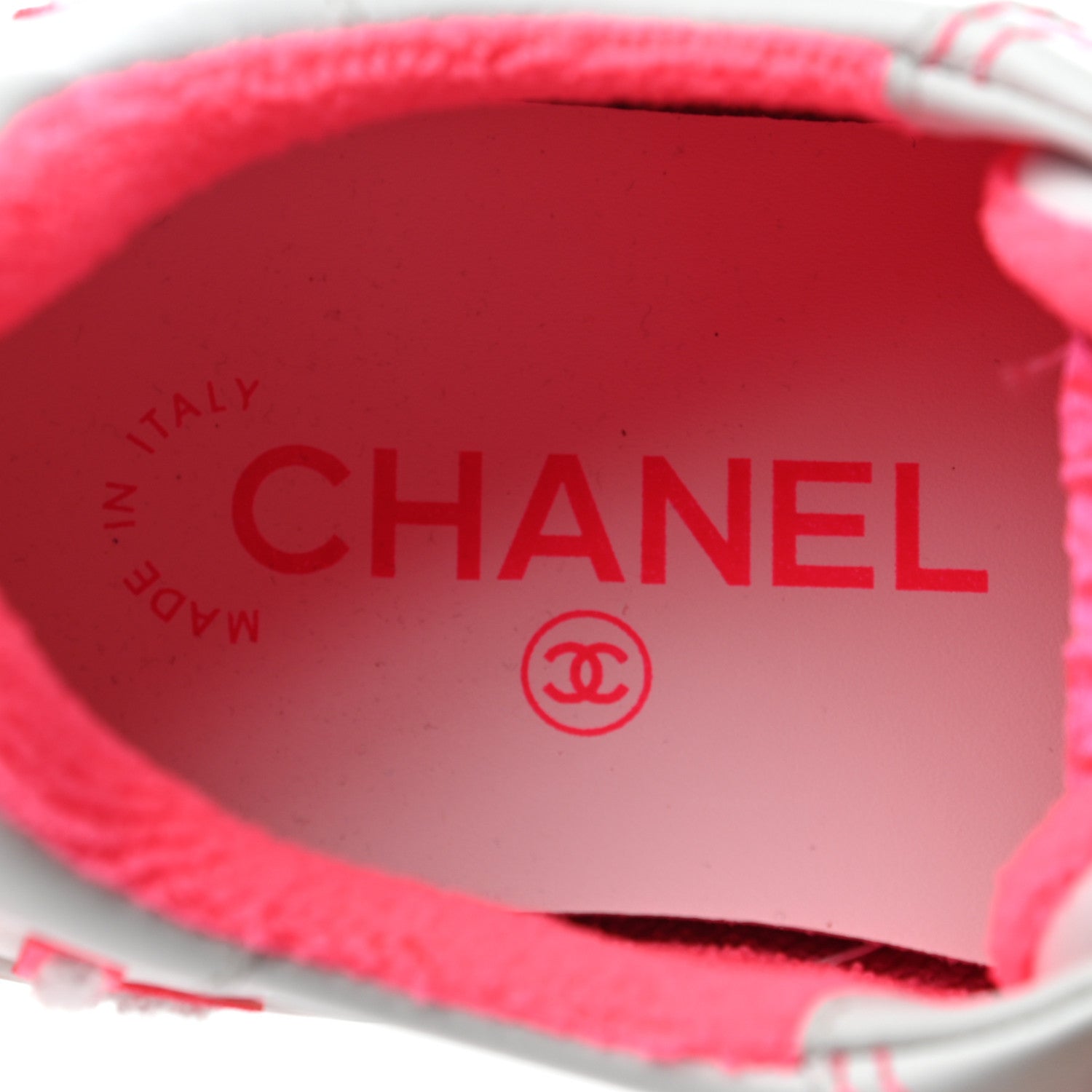 Chanel Calfskin Womens Logo Sneakers 35.5 Fuchsia White 7 of 9