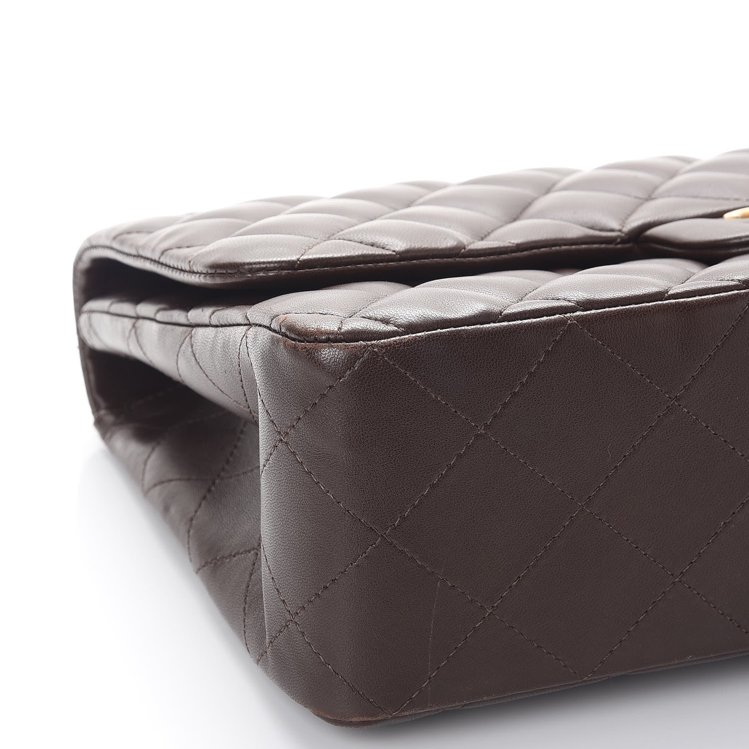 Chanel Lambskin Quilted Jumbo Single Flap Dark Brown 10 of 11