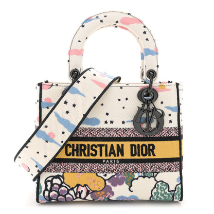 Christian Dior Canvas Embroidered Ciel De Reve Medium Lady D-Lite Latte Multicolor 1 of 11