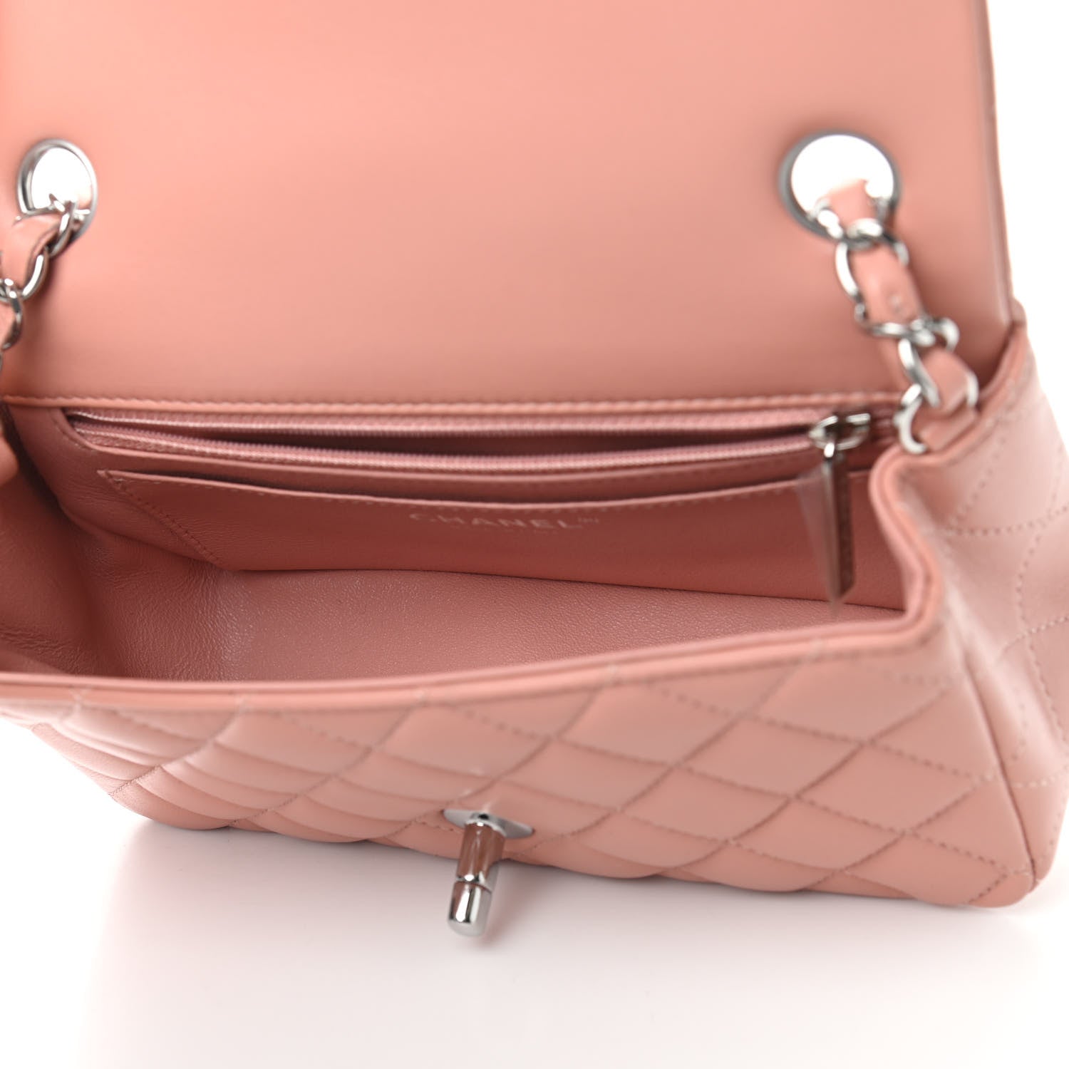 Chanel Lambskin Quilted Mini Rectangular Flap Dark Pink 5 of 10